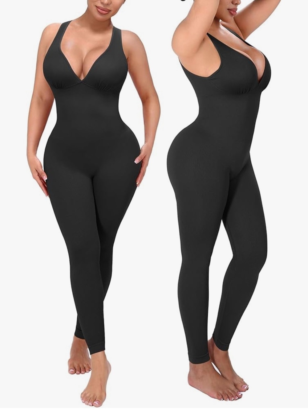 SHAPELLX Black Sleeveless Sculpting Jumpsuit